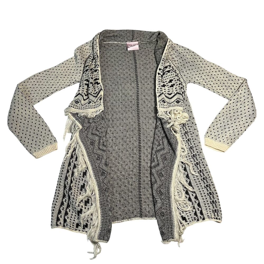 Romeo & Juliet Couture Open Front Geometric Cardigan Size S Casual Boho Tribal